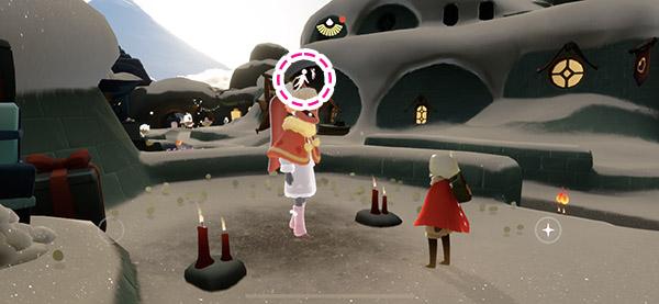 誰かに雪玉を投げる