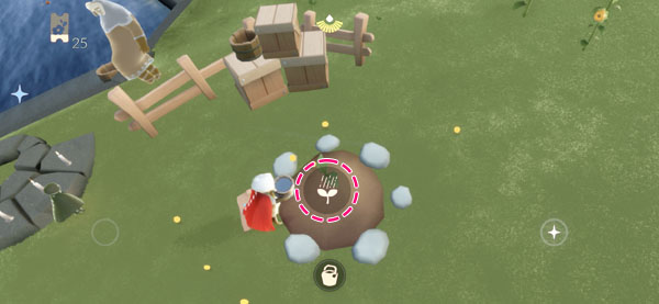 草原の庭園でひまわりに水やりをする