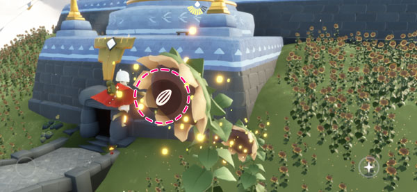 草原の庭園でひまわりの種のかけらを収穫する